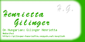 henrietta gilinger business card